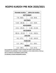 Rozpis kurzov 2020_2021